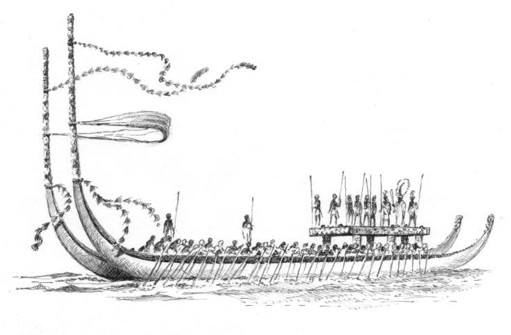 29-Isole Cook-canoa doppia da guerra